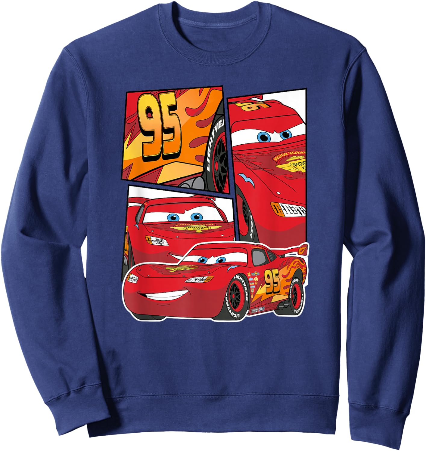 Pixar Cars Lightning McQueen Grid , black Sweatshirt - Sweatshirt | Navy