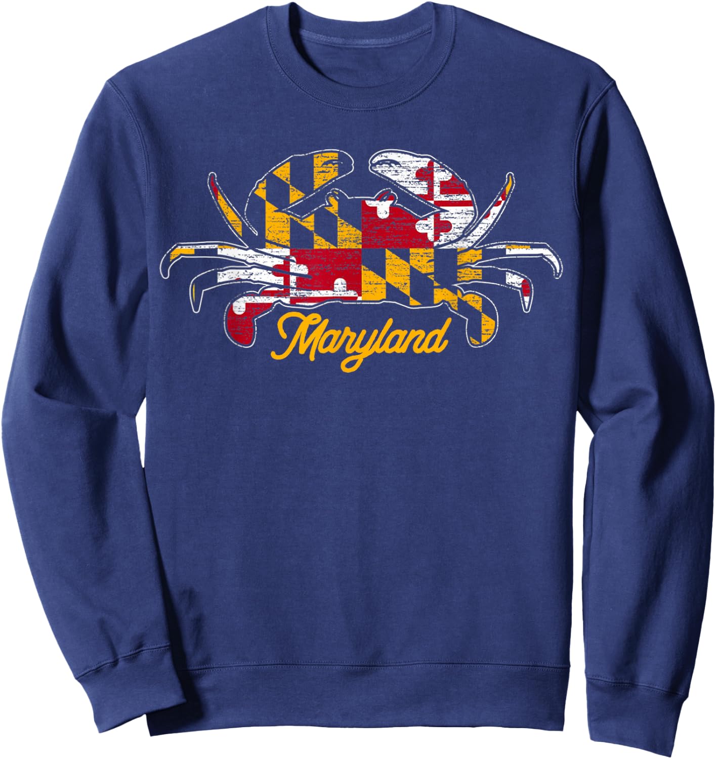 Maryland Crab Cute State Pride Flag Sweatshirt - Sweatshirt | Navy