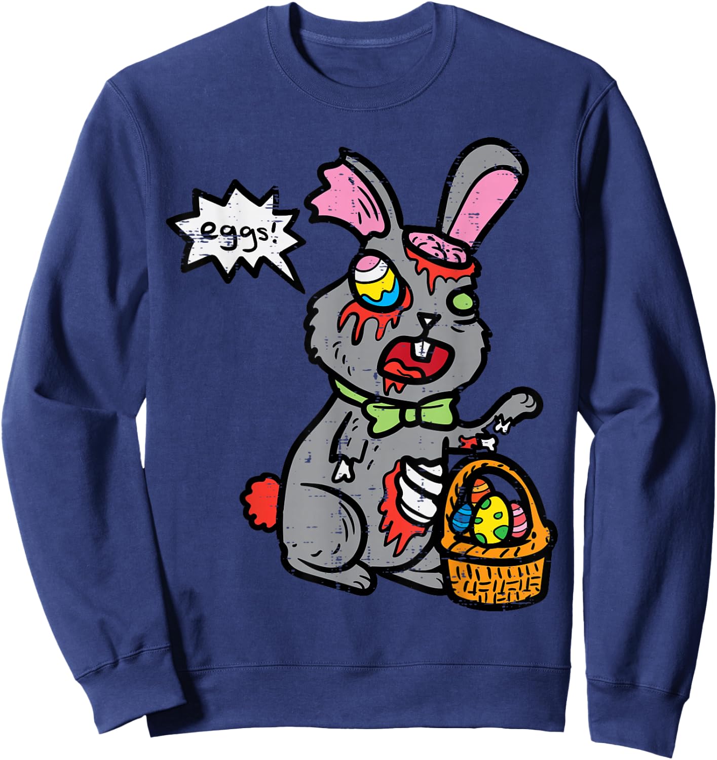 Easter Bunny Zombie Egg Hunting Funny Rabbit Men Women Kids Sweatshirt - Sweatshirt | Navy