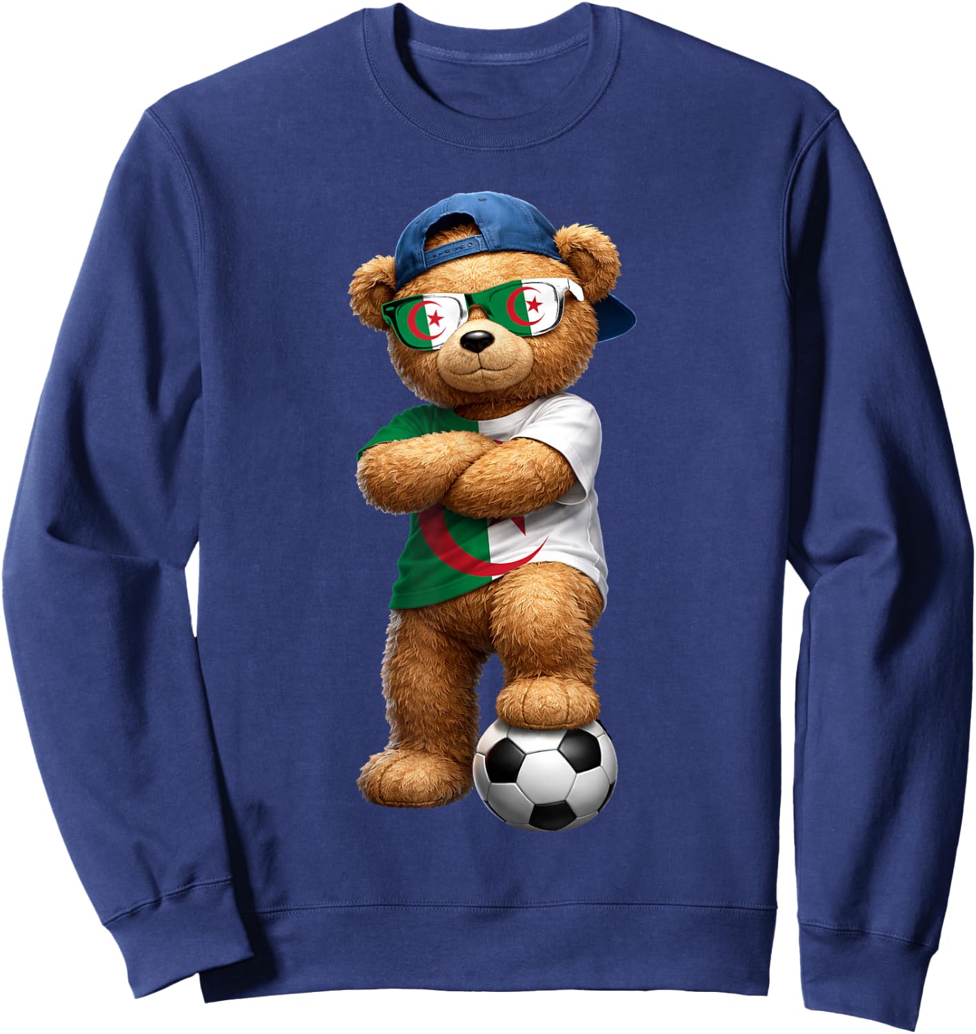 Algerian Flag Teddy Player Sports Outfit for Algeria Sweatshirt - Sweatshirt | Navy