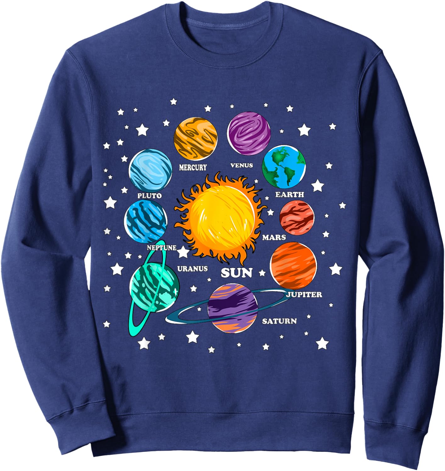 Astronomie Kinder Sonnensystem Planeten Sonne Universum Sweatshirt - Sweatshirt | Navy