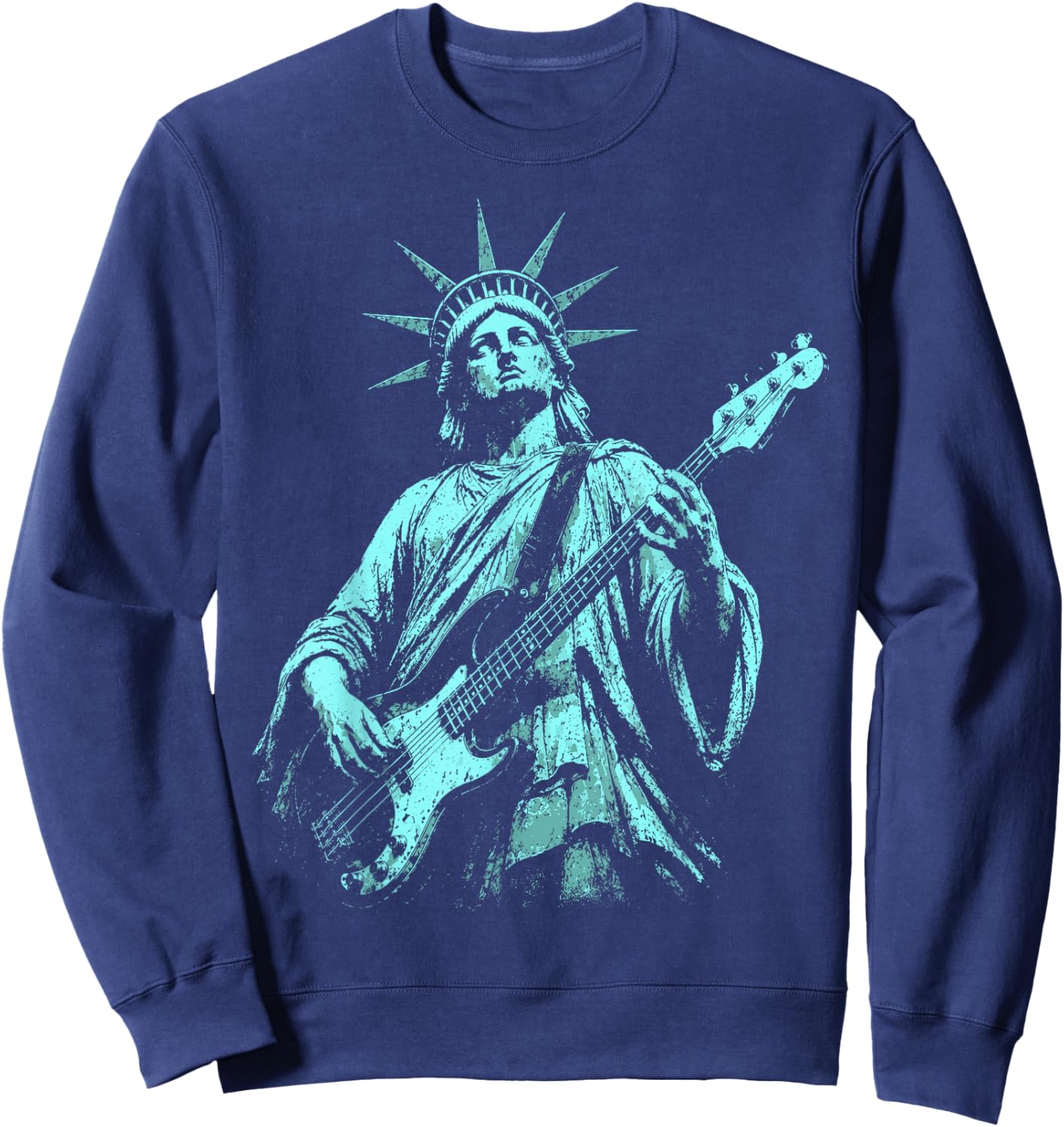 4th of July Statue of Liberty Bass 1776 2026 Sweatshirt - Sweatshirt | Navy