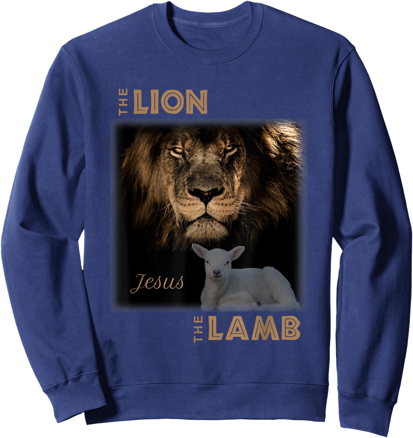 The Lion And The Lamb Jesus Sweatshirt - Sweatshirt | Navy