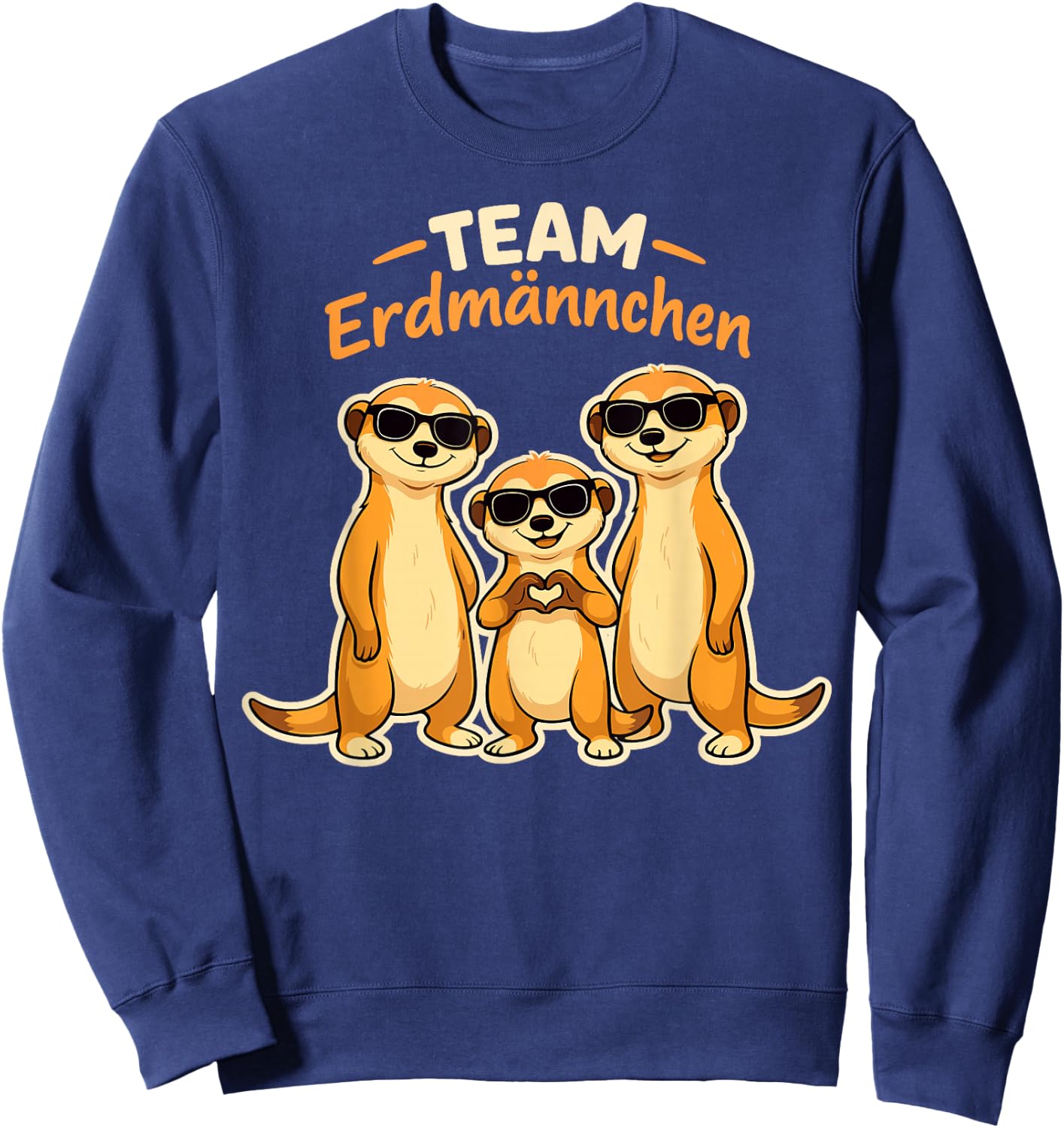 Team Erdmännchen Familie Meerkat Kinder Mädchen Damen Herren Sweatshirt - Sweatshirt | Navy