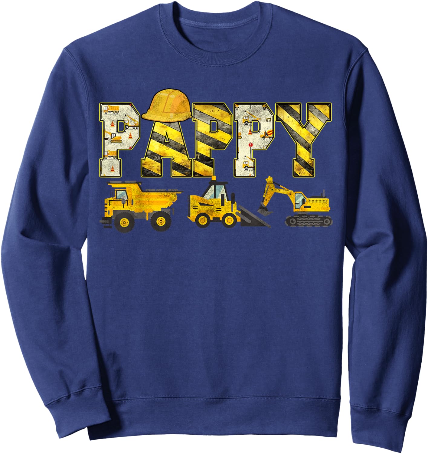 Pappy Construction Excavator Kids Matching Family Party Sweatshirt - Sweatshirt | Navy