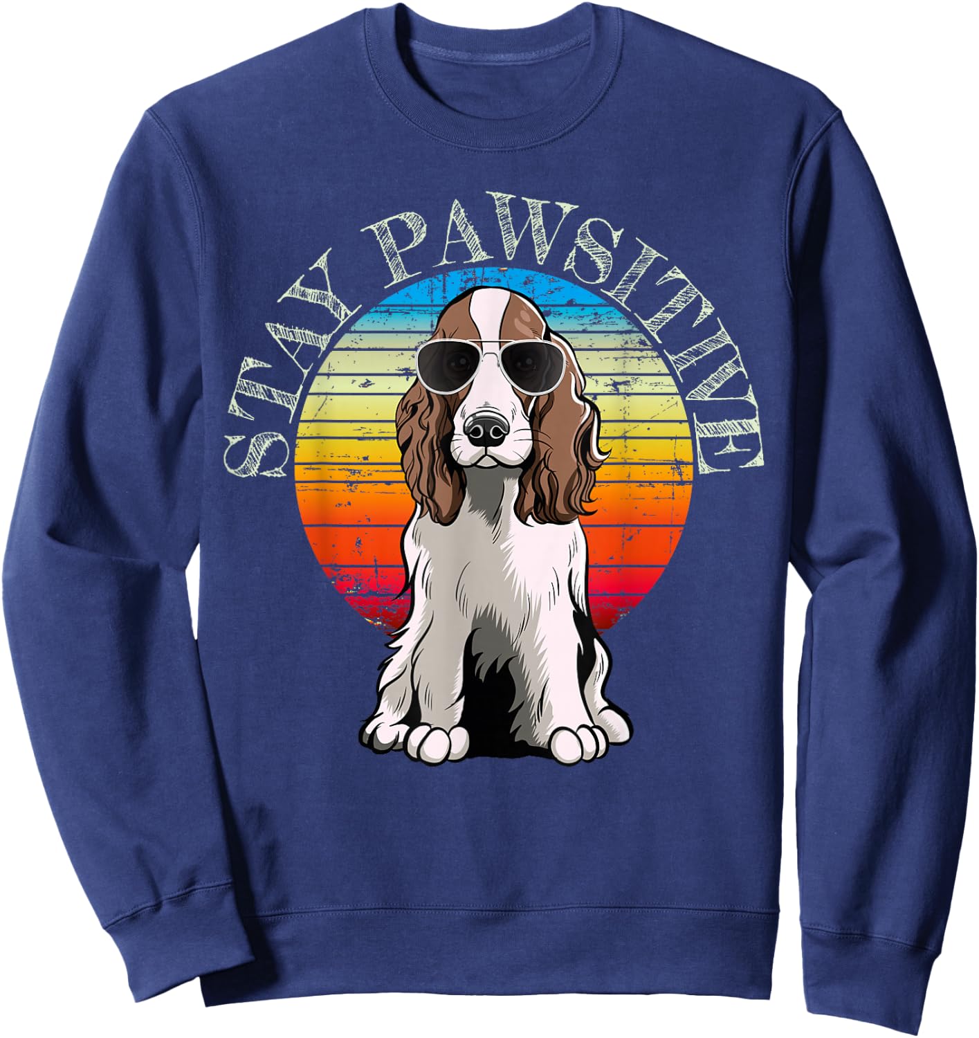 English Springer Spaniel Dog Women Girls Kids Sweatshirt - Sweatshirt | Navy