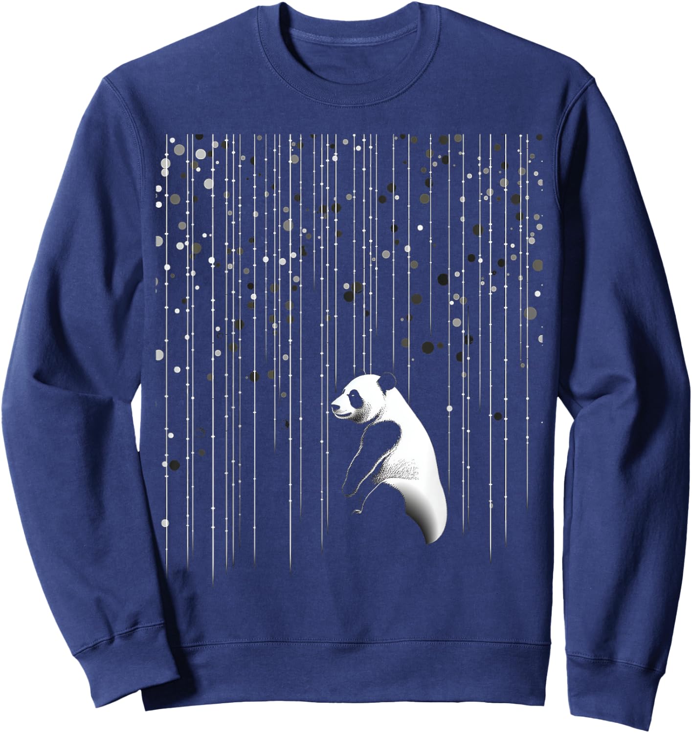 Panda Animal Graphic Art Panda Sweatshirt - Sweatshirt | Navy