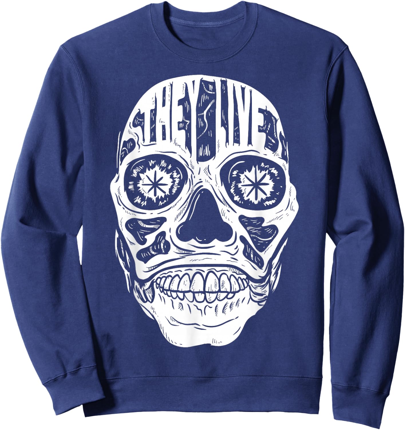 They Live Alien Face Fill Sweatshirt - Sweatshirt | Navy