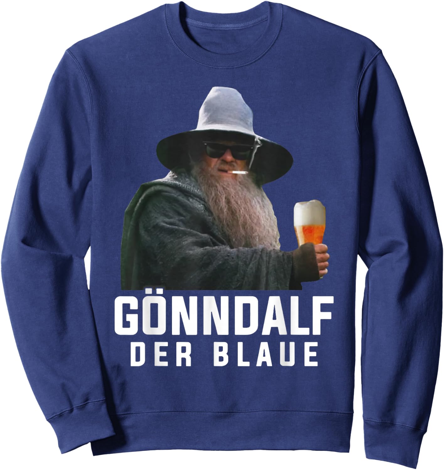 Gönndalf der Blaue Biertrinker Saufen Bier Sweatshirt - Sweatshirt | Navy