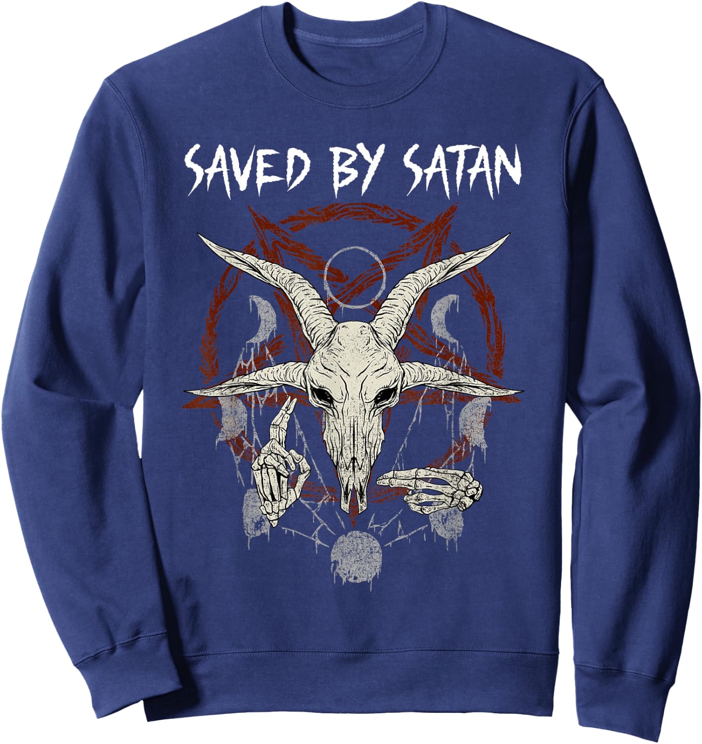 Saved by Satan I Satanic Nun I Occult Baphomet Sweatshirt - Sweatshirt | Navy