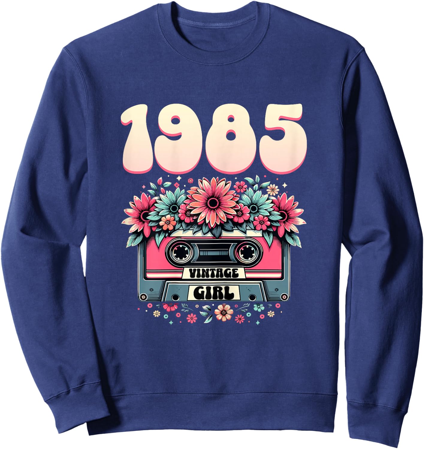 1985 Birthday Vintage Woman 40th Birthday 1985 , Black Sweatshirt - Sweatshirt | Navy