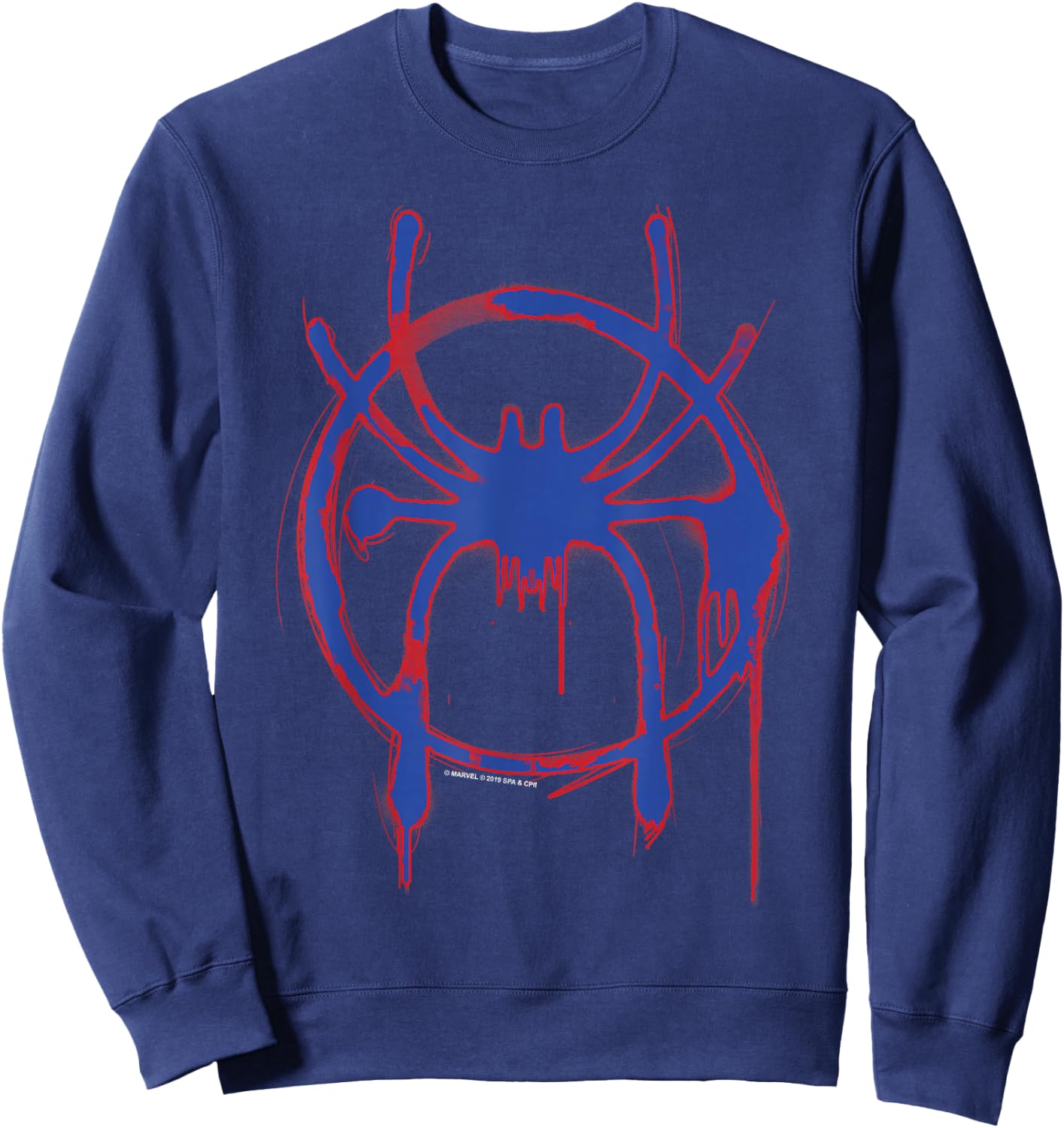 Marvel Into The Spider-Verse Spray Paint Logo Sweatshirt - Sweatshirt | Navy