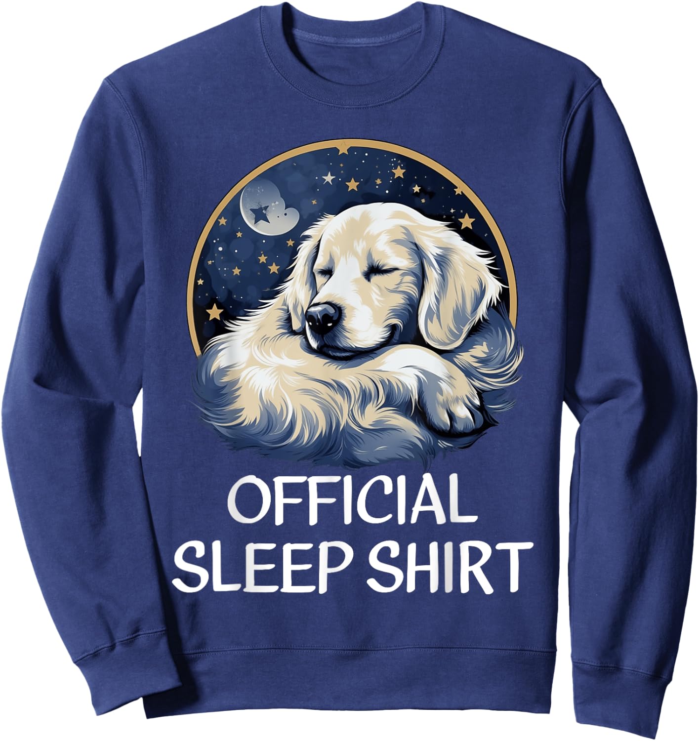 Official Sleep Shirt Golden Retriever Nightshirt Pajama Sweatshirt - Sweatshirt | Navy