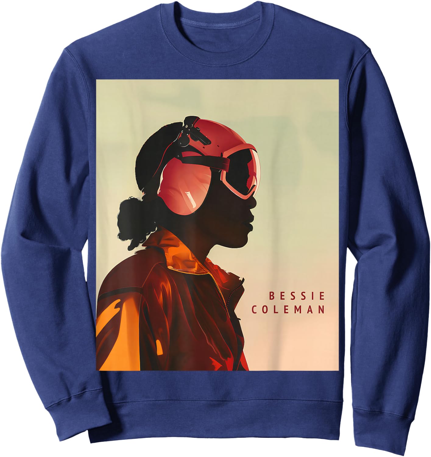 Bessie Coleman Aviation Black History African American Pilot Sweatshirt - Sweatshirt | Navy