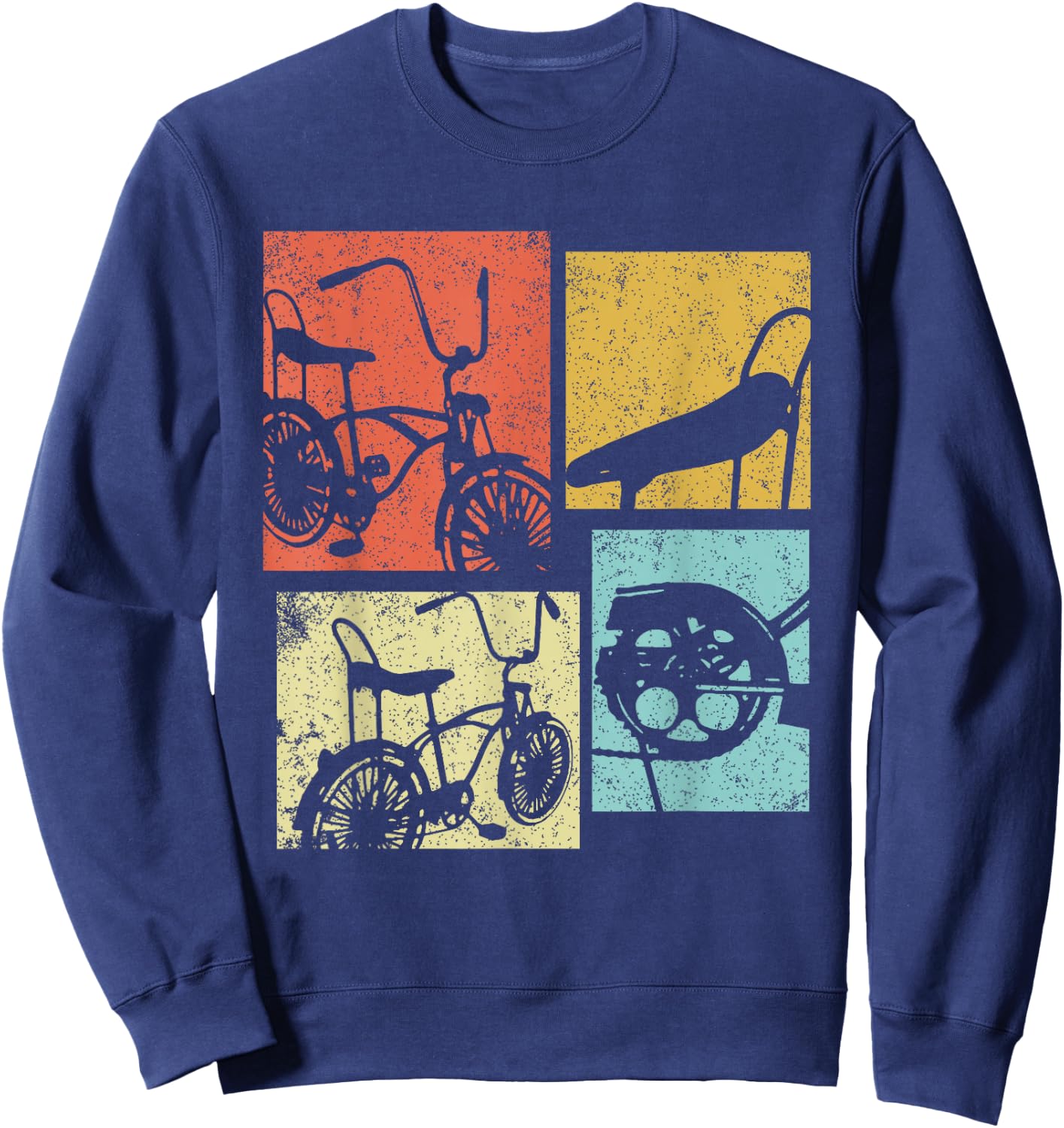 Vintage Low Rider Bicycle Retro Chicano Cholo Lowrider Bike Sweatshirt - Sweatshirt | Navy