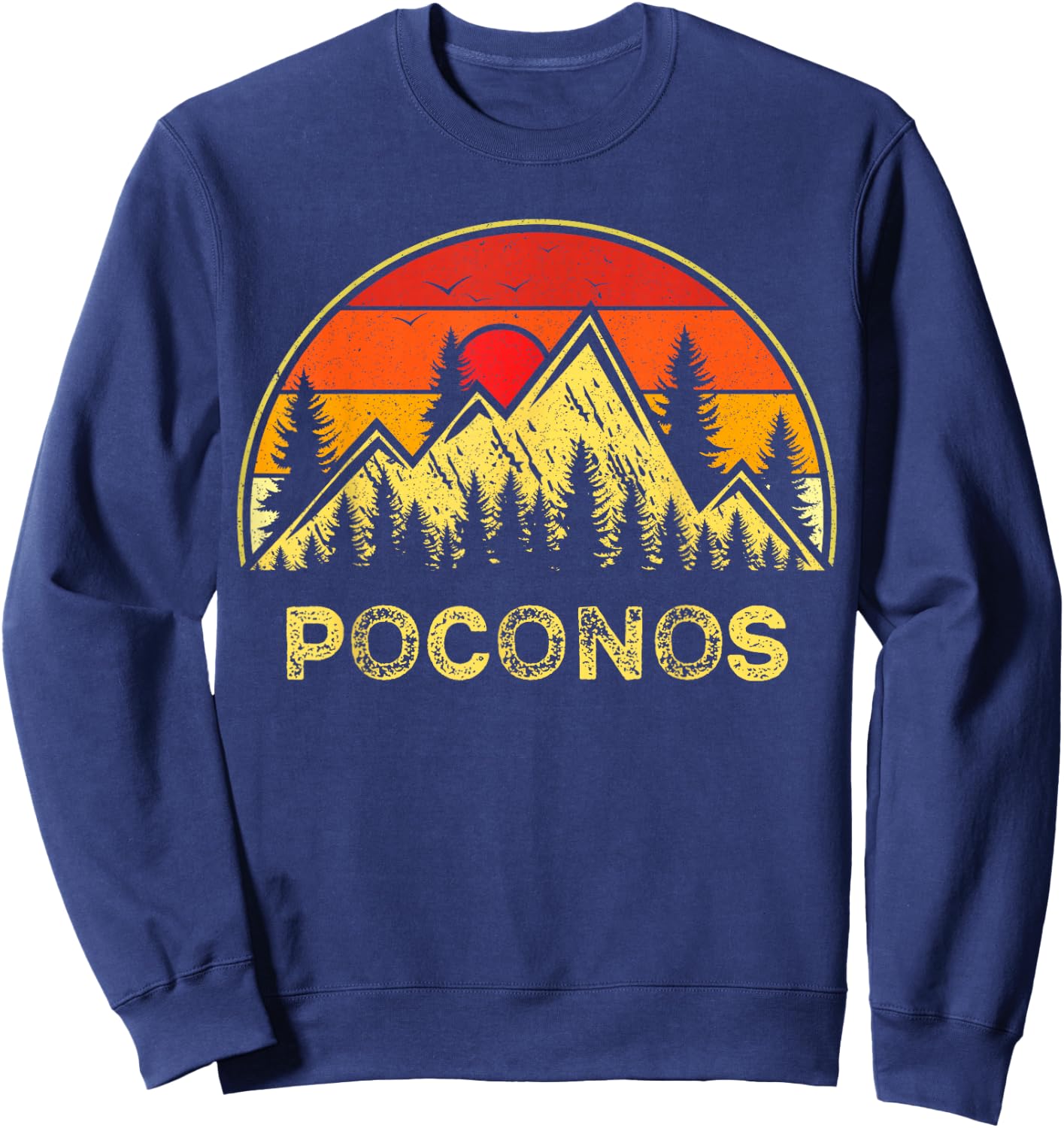 Vintage Poconos Pennsylvania PA Mountains Hiking Souvenir Sweatshirt - Sweatshirt | Navy