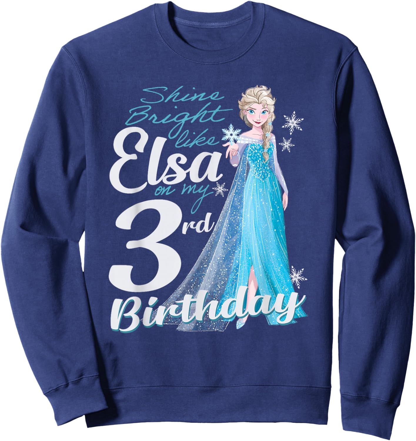 Disney Frozen Bright Like Elsa 3rd Birthday , black Sweatshirt - Sweatshirt | Navy