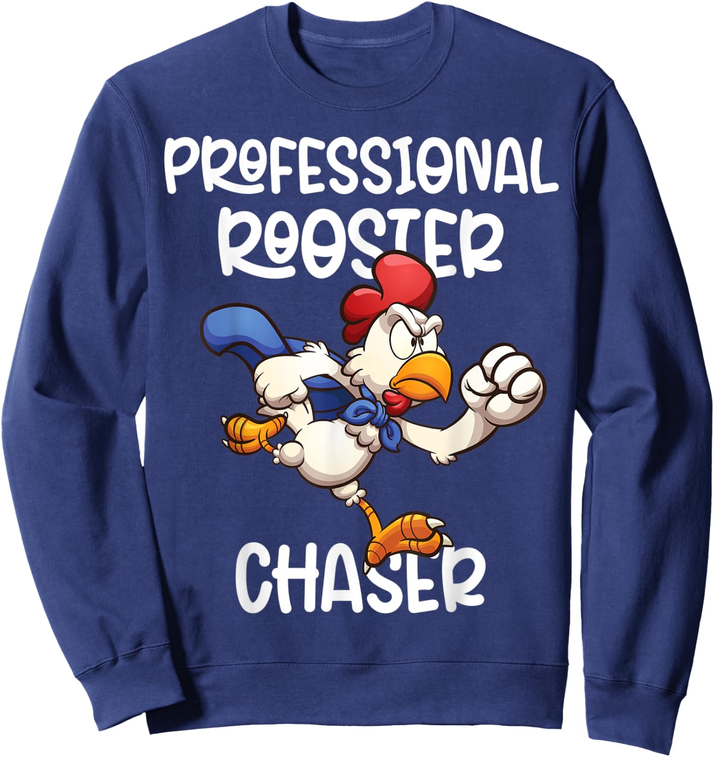 Professional rooster Chaser Funny Farm Farmer Kids Running Sweatshirt - Sweatshirt | Navy