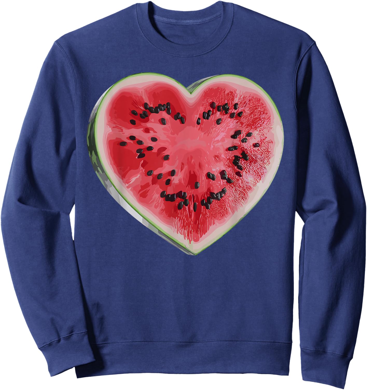 Cool Watermelon Graphic Women Fruit Watermelon Lover Sweatshirt - Sweatshirt | Navy