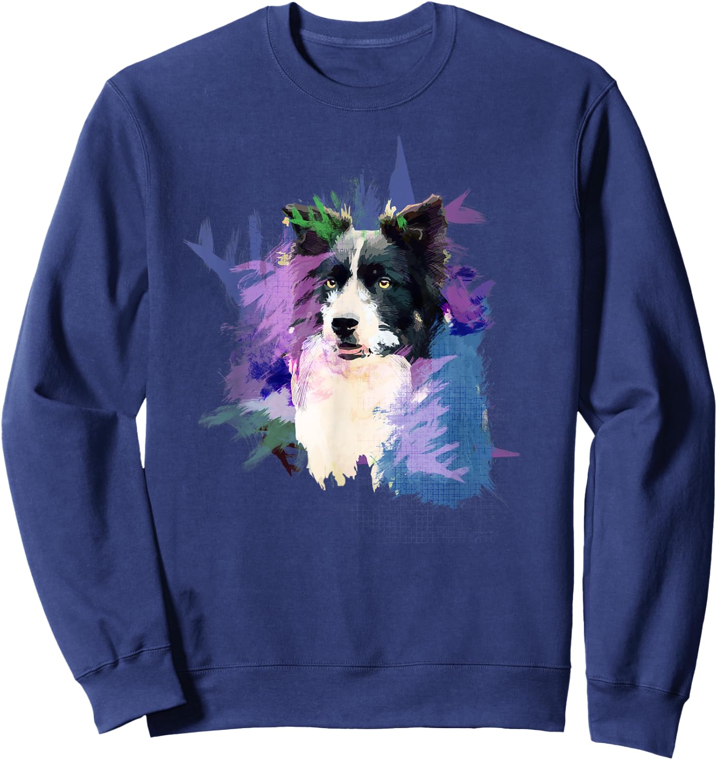 Border Collie Splash Art Dog Owner Gift Shirt Sweatshirt - Sweatshirt | Navy