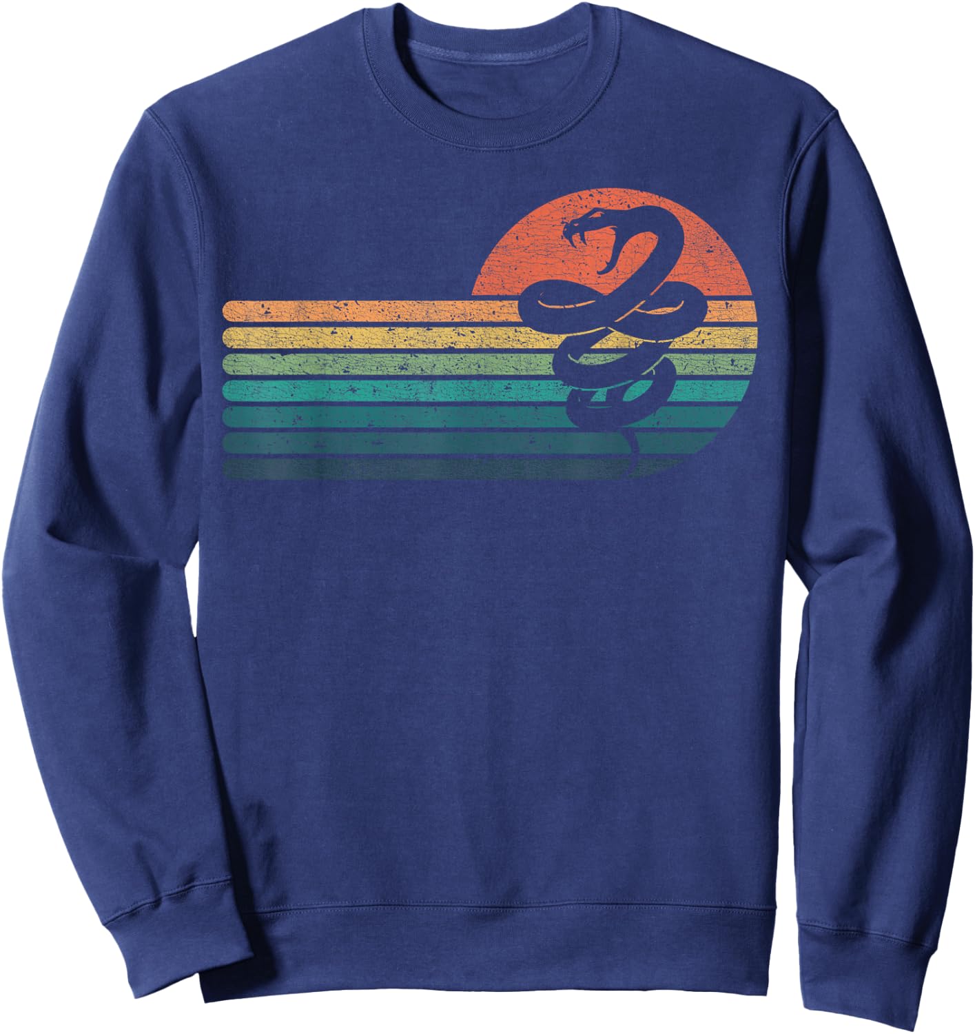 Retro Vintage Viper Sunset Serpent Viper Snake Lovers Sweatshirt - Sweatshirt | Navy