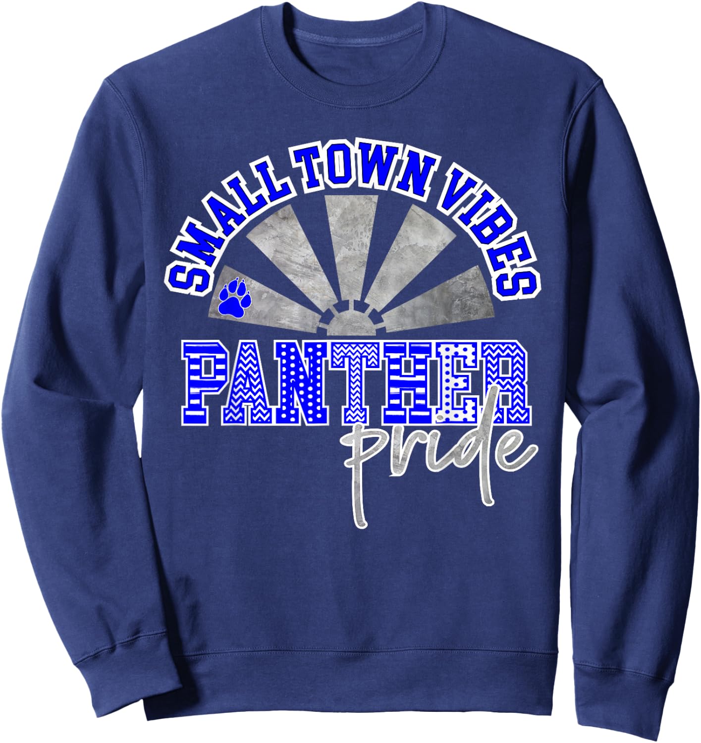Panther Pride Blue Panthers Small Town Vibes School Spirit Sweatshirt - Sweatshirt | Navy