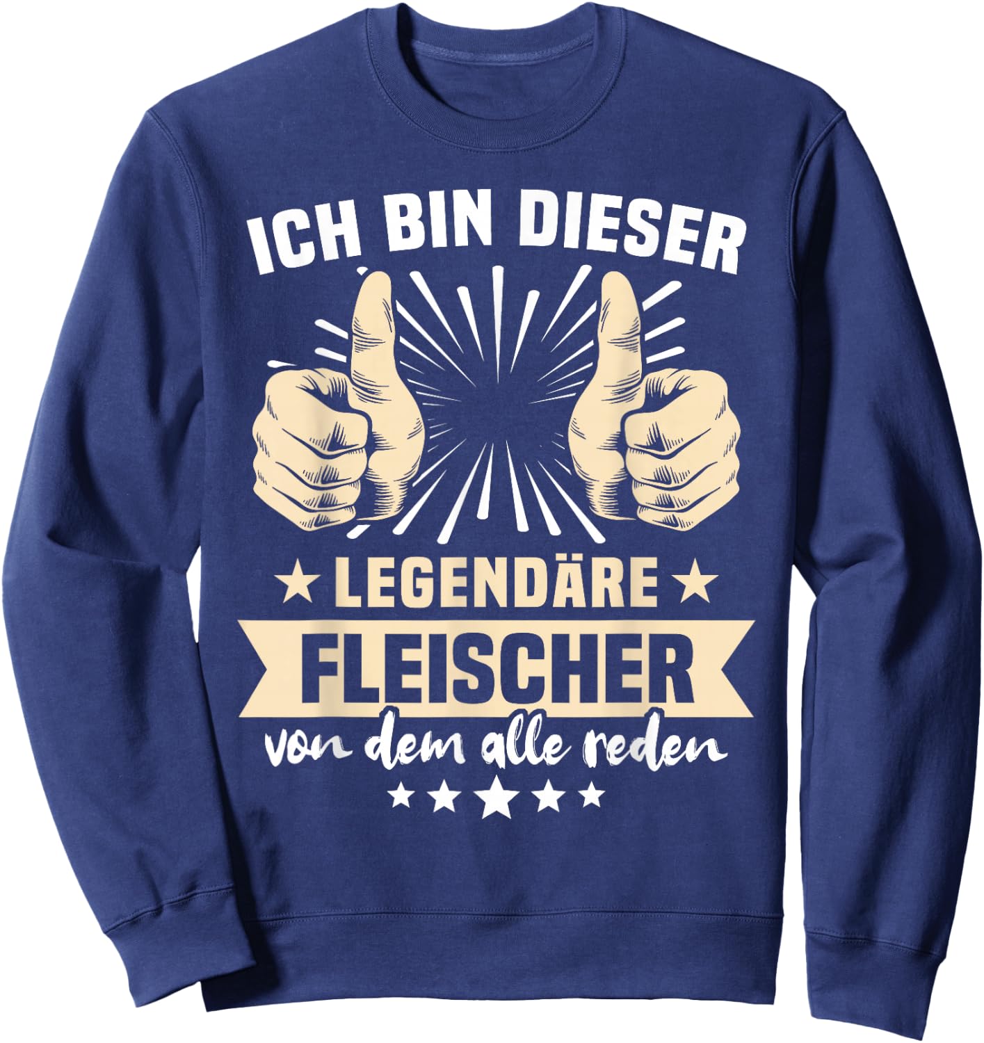 Funny slogan Fleischer , black Sweatshirt - Sweatshirt | Navy