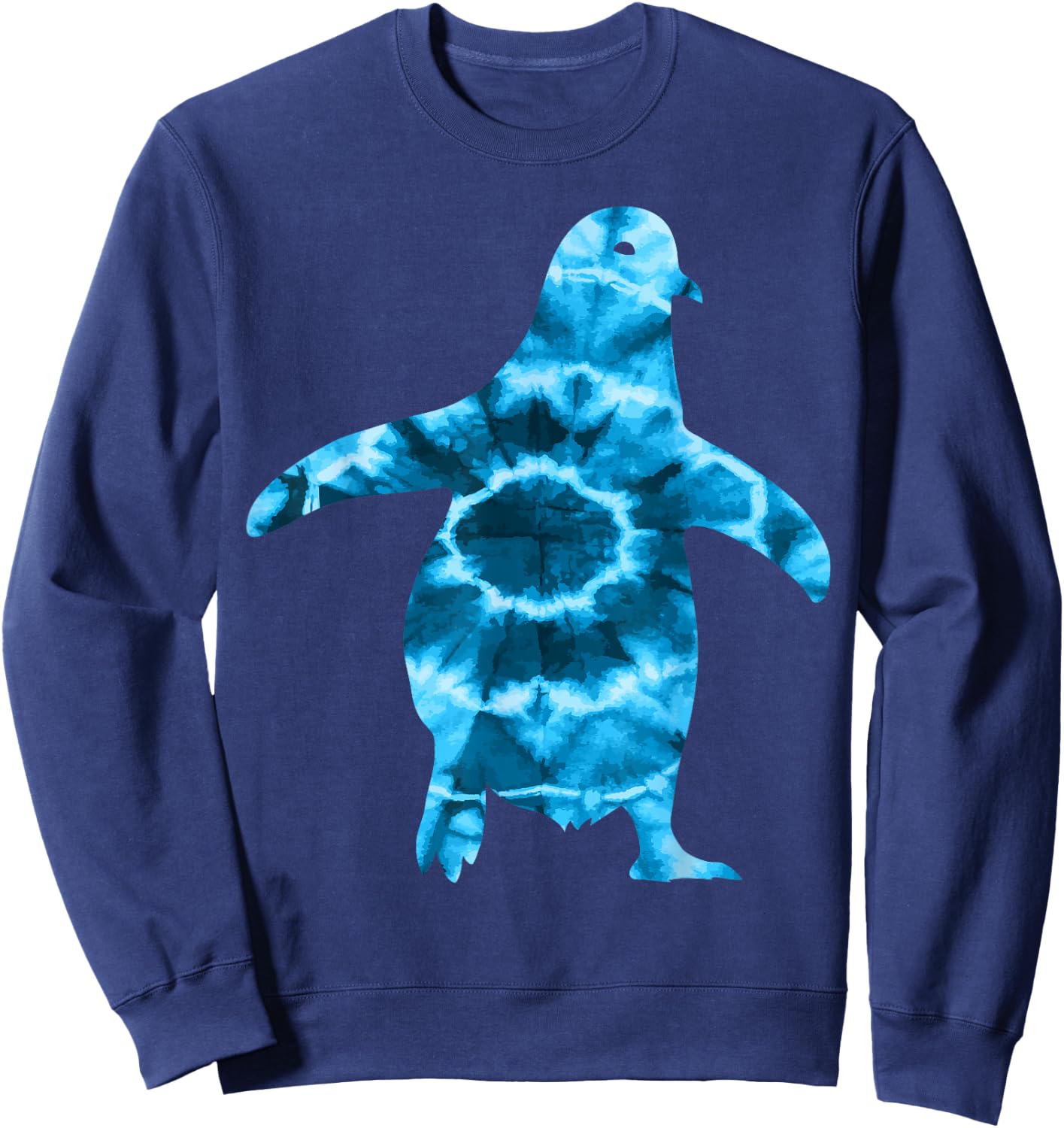 Cool Penguin Lover Apparel -Adults Black Tie-Dye Sweatshirt - Sweatshirt | Navy