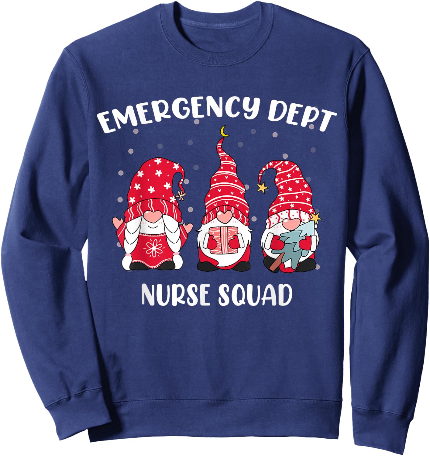 Emergency Department Groovy ER Christmas Gnomes Nurse Squad Sweatshirt - Sweatshirt | Navy