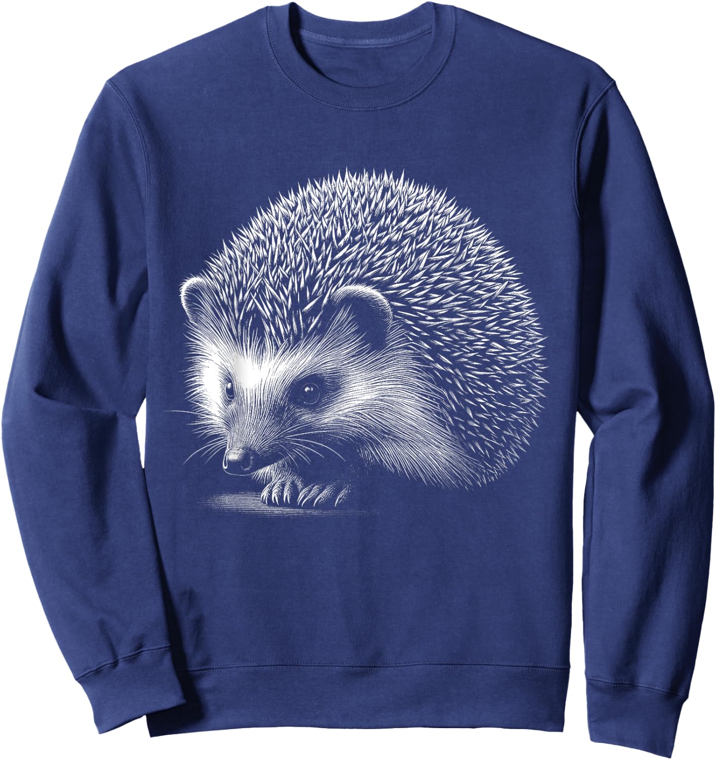 Hedgehog Lover Art , -Adults, Black, Small, Short Sleeve Sweatshirt - Sweatshirt | Navy