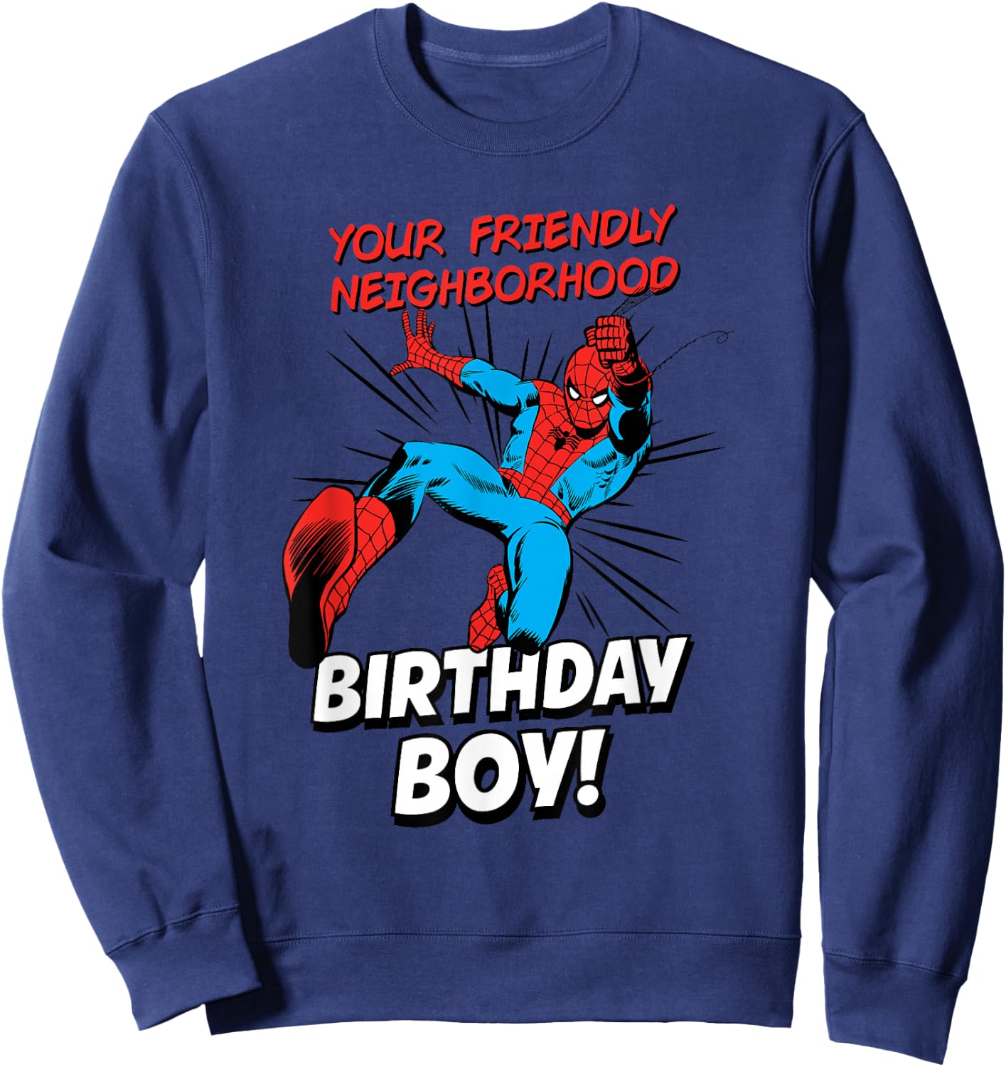 Marvel Comics Spider-Man Friendly Neighborhood Birthday Boy Sweatshirt - Sweatshirt | Navy