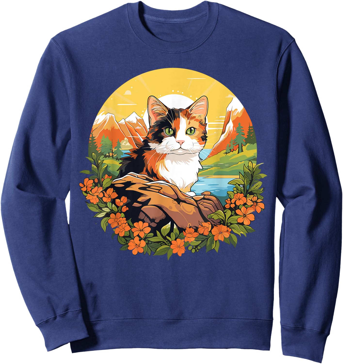Calico Cats Calico Cat , Small, Black Sweatshirt - Sweatshirt | Navy