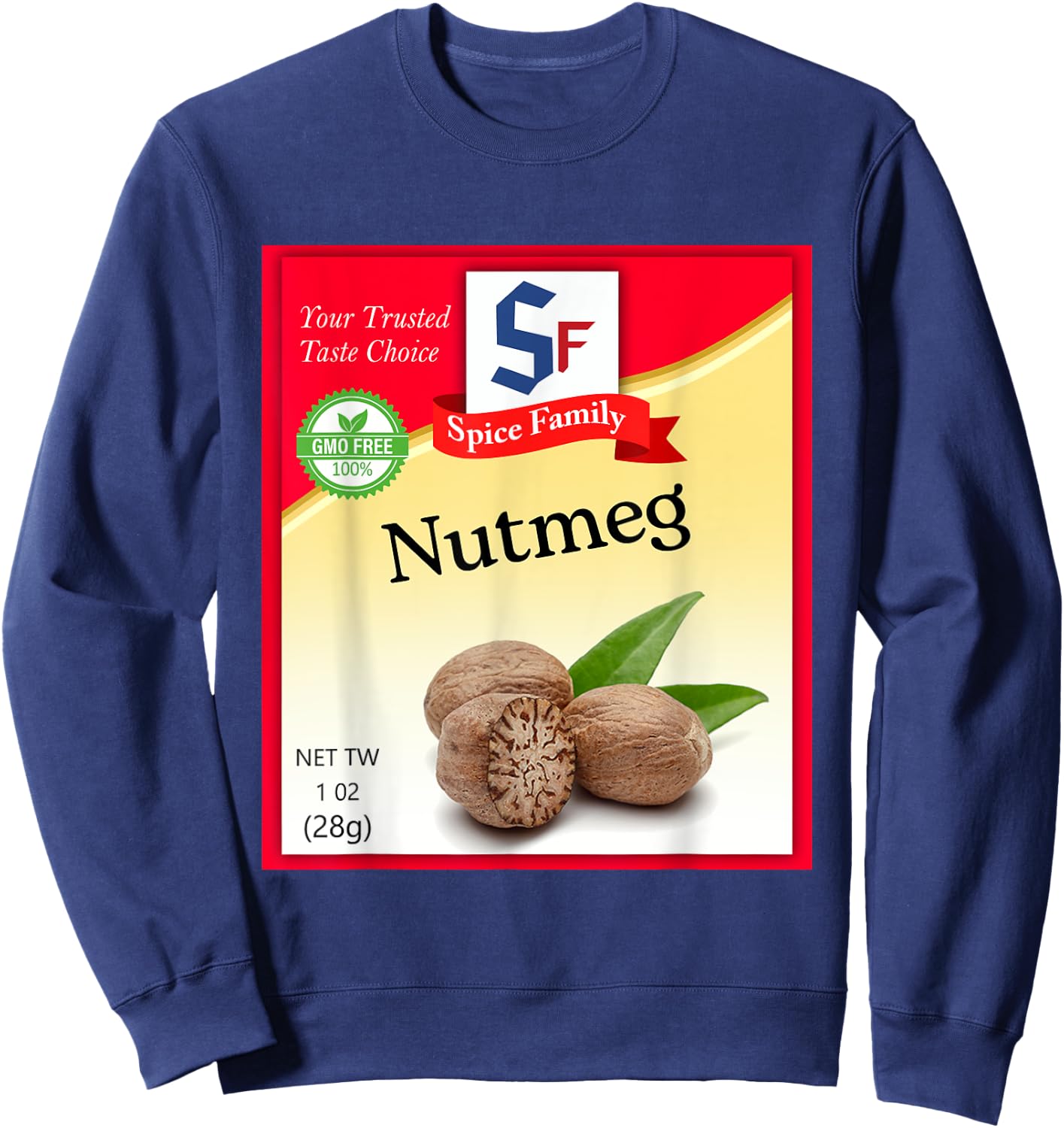 Nutmeg Spice Condiment Costume Holiday Spice Group Costumes Sweatshirt - Sweatshirt | Navy