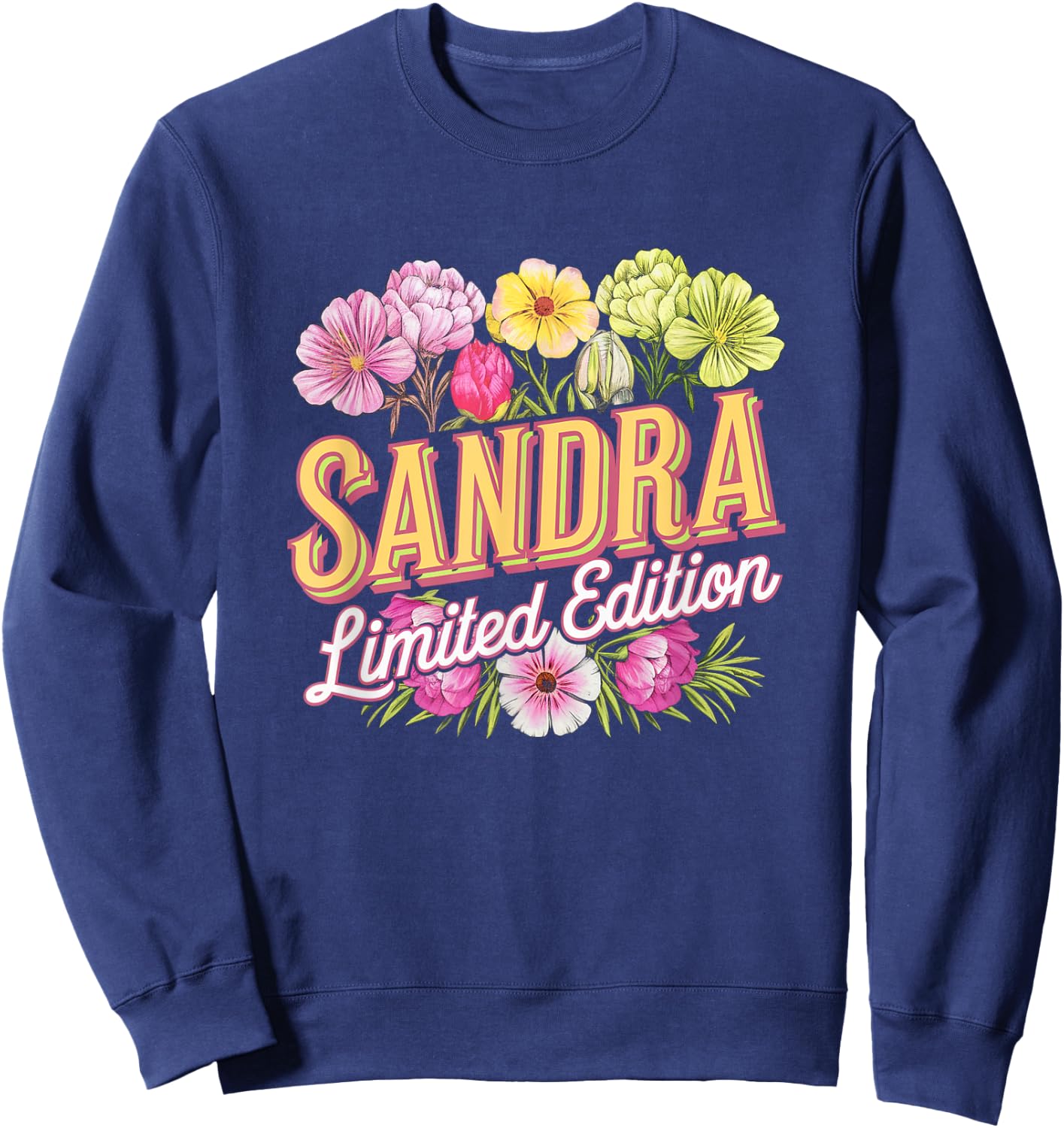 Sandra Limited Edition Vintage Custom Name Wife Grandma Sweatshirt - Sweatshirt | Navy
