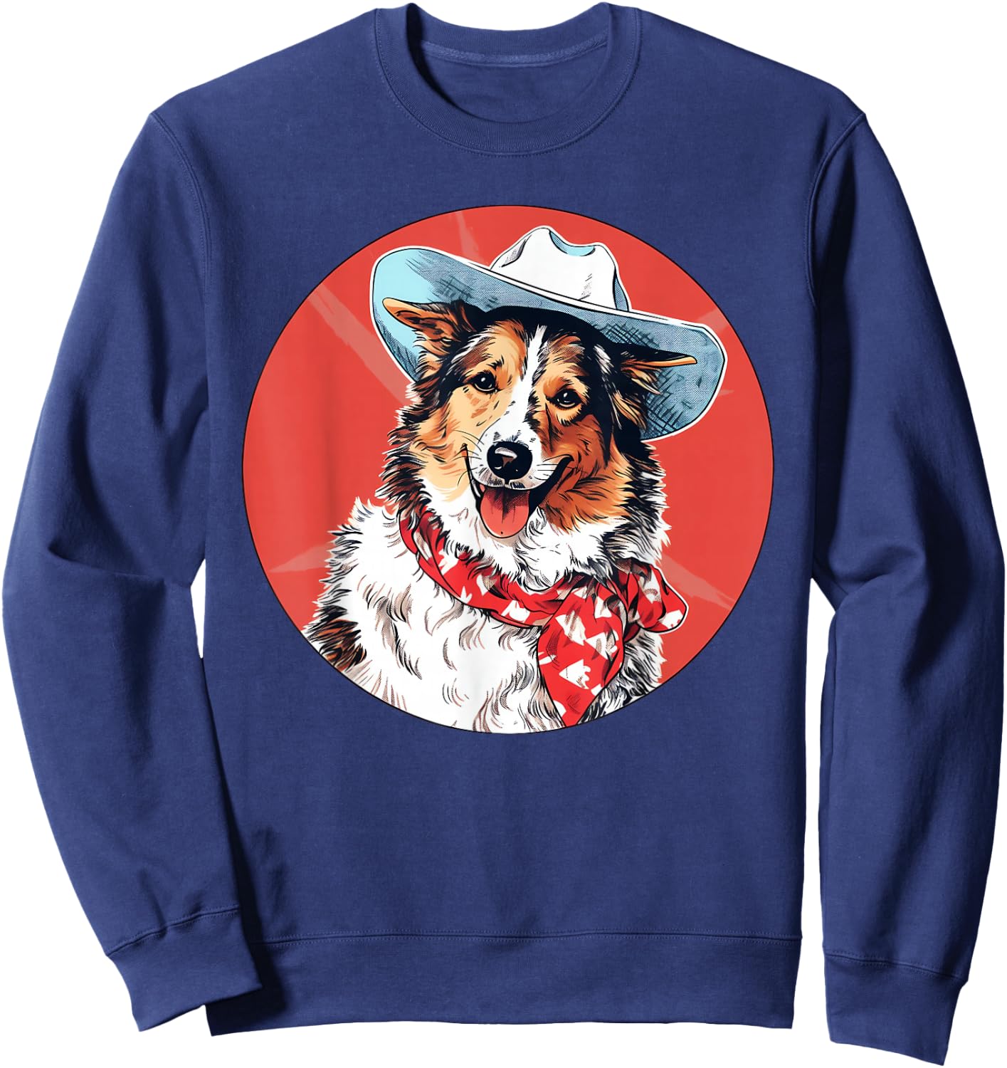 Shetland Sheepdog Cowboy Funny Dog Wild West Sweatshirt - Sweatshirt | Navy