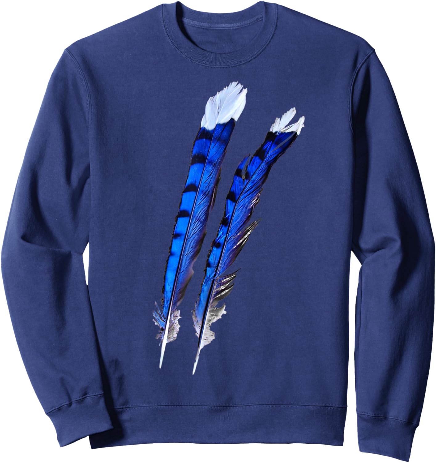 Blue Jay Bird Feathers Blue Beautiful Wildlife Birder Gift Sweatshirt - Sweatshirt | Navy