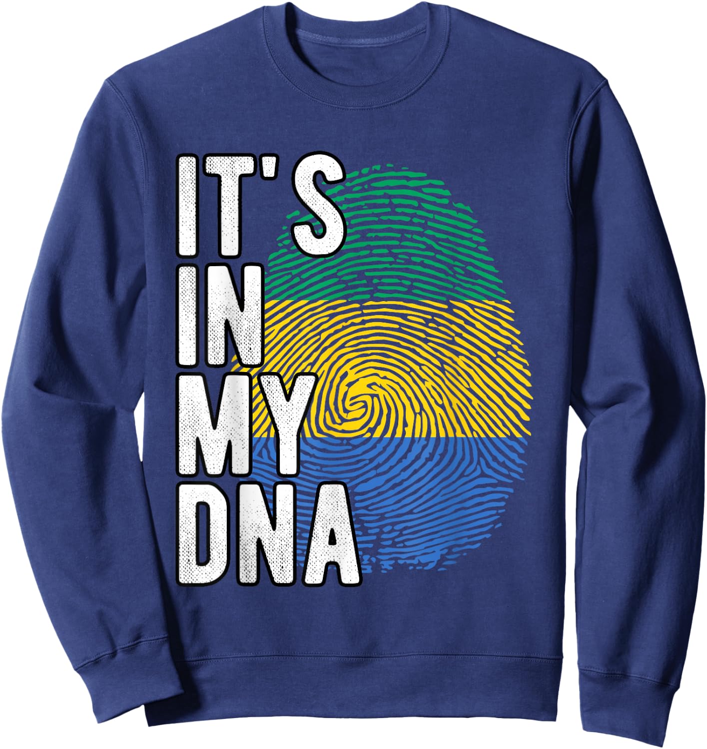 Funny it's in my DNA Gabon flag Fingerprint Sweatshirt - Sweatshirt | Navy
