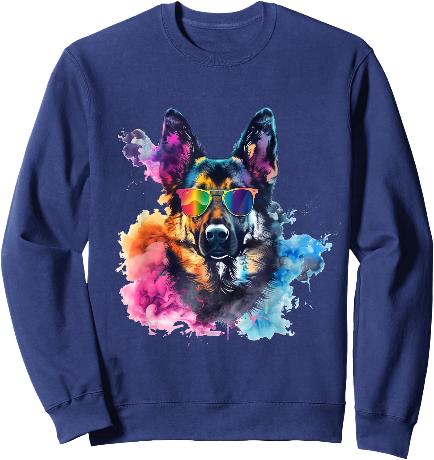 Vibrant German Shepherd Coolness Sweatshirt - Sweatshirt | Navy