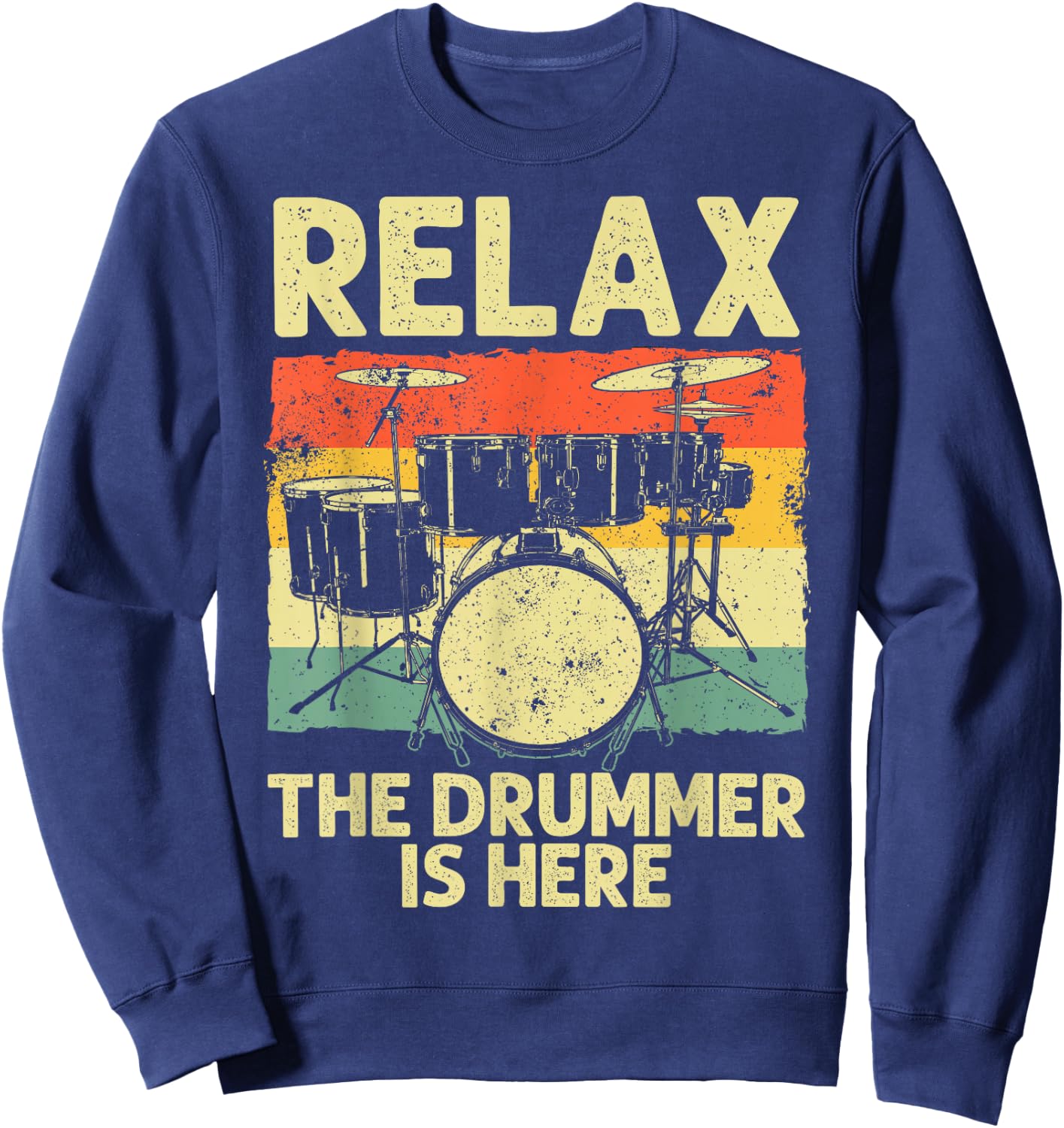 Funny Drumming Art Women Drumline Drum Set Drummer Sweatshirt - Sweatshirt | Navy