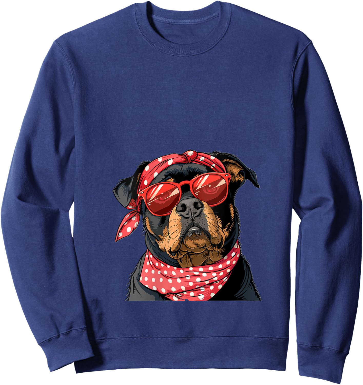 Rottweiler Rottie Dog Mom Bandana Mothers Day Graphic V-Neck Sweatshirt - Sweatshirt | Navy