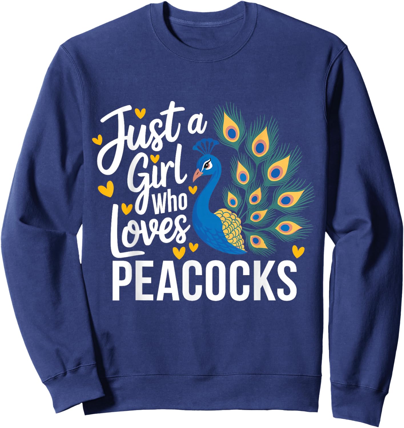 Funny Just A Girl Who Loves Peacocks Sweatshirt - Sweatshirt | Navy