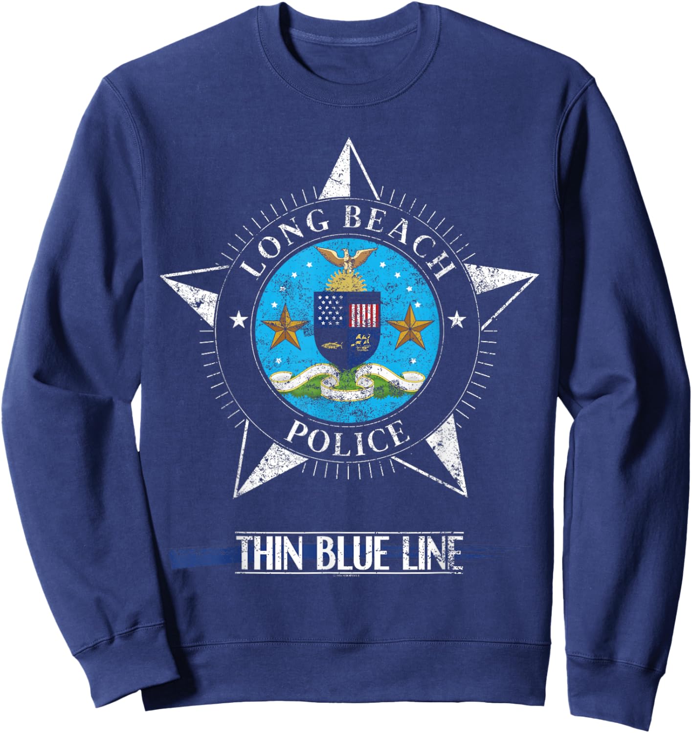 Police T Shirt Long Beach California Police Gifts Sweatshirt - Sweatshirt | Navy
