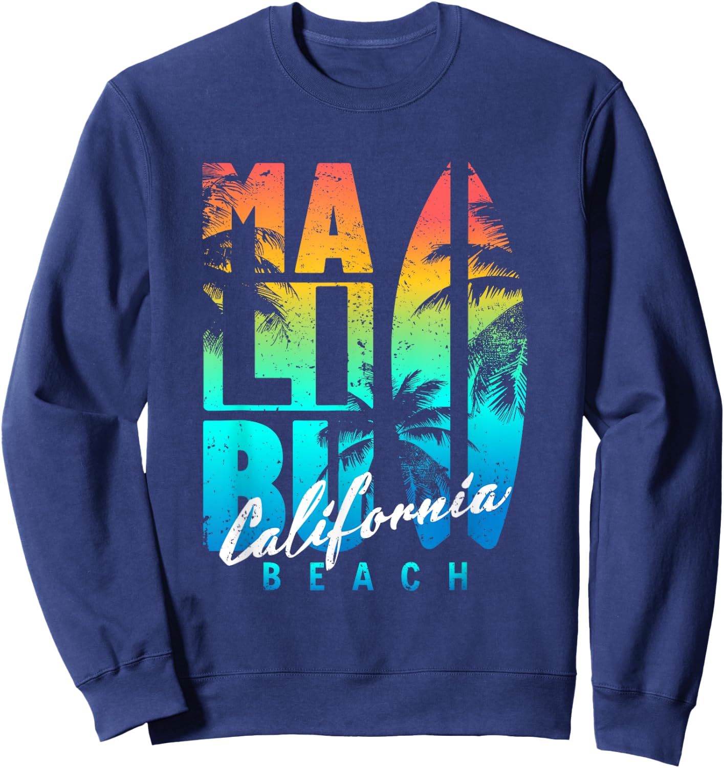 Malibu Beach California , Black, S Sweatshirt - Sweatshirt | Navy
