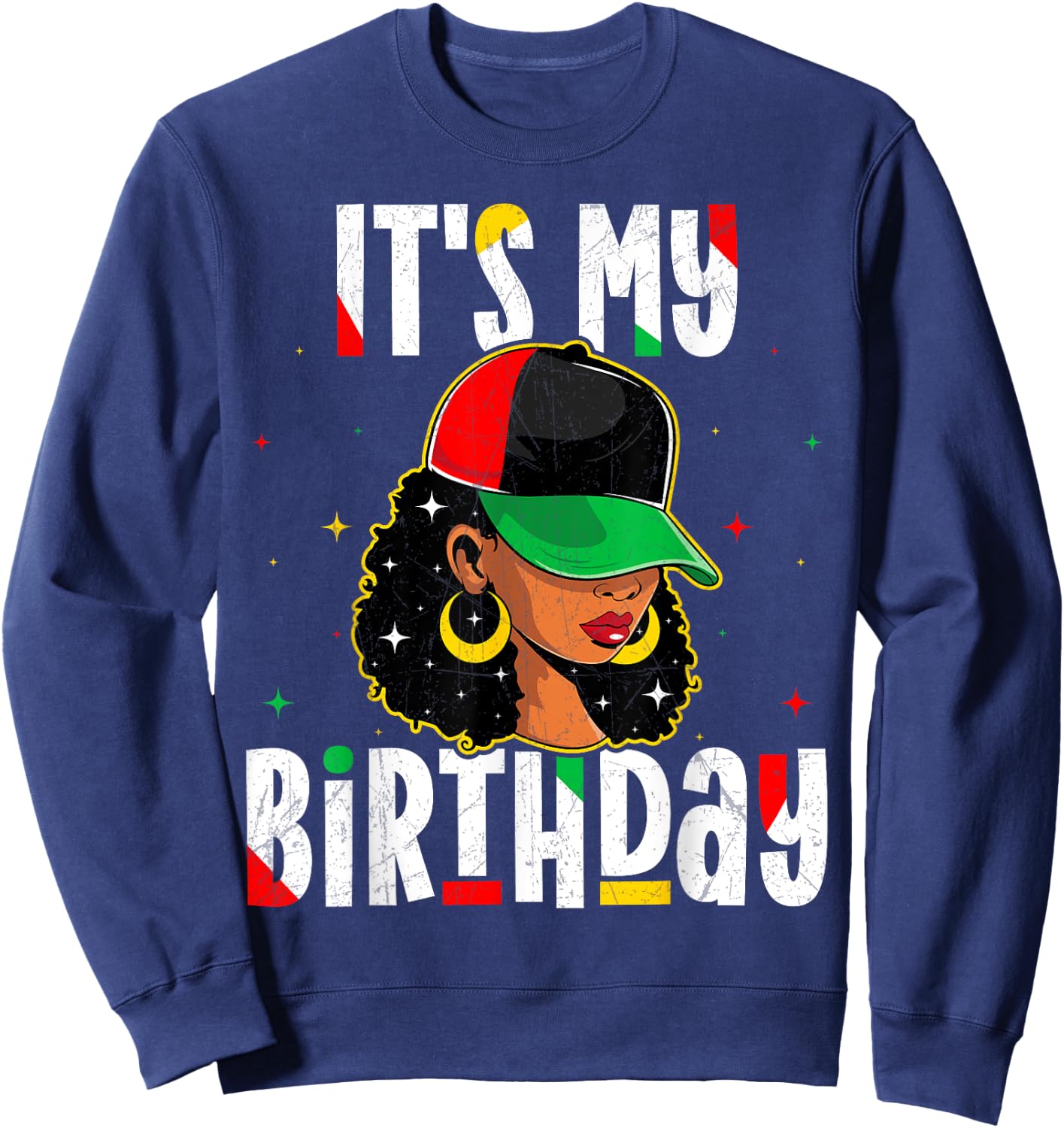 Juneteenth Its My Birthday 1865 American African Black Women Sweatshirt - Sweatshirt | Navy