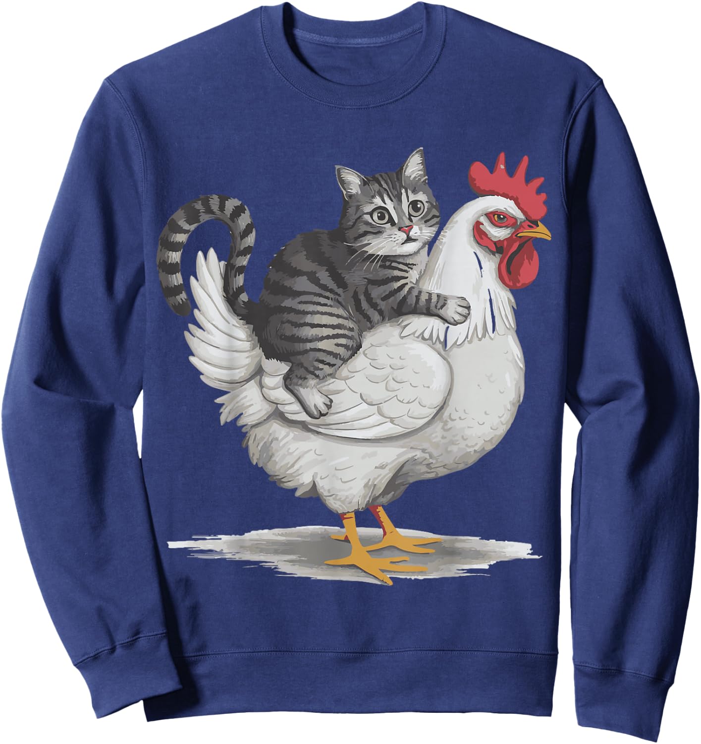 Cat Riding Chicken Sweatshirt - Sweatshirt | Navy