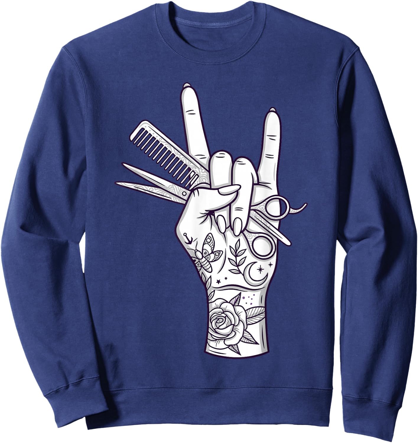 Funny Hairstylist Art Girls Mom Barber Hairdresser Sweatshirt - Sweatshirt | Navy