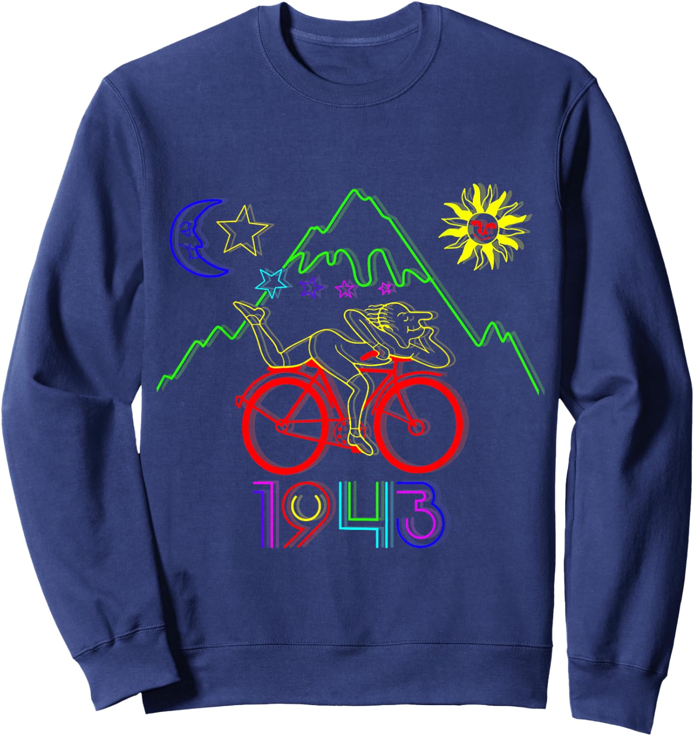 Bicycle Day 1943 LSD Creator Acid Trip , Black, S Sweatshirt - Sweatshirt | Navy