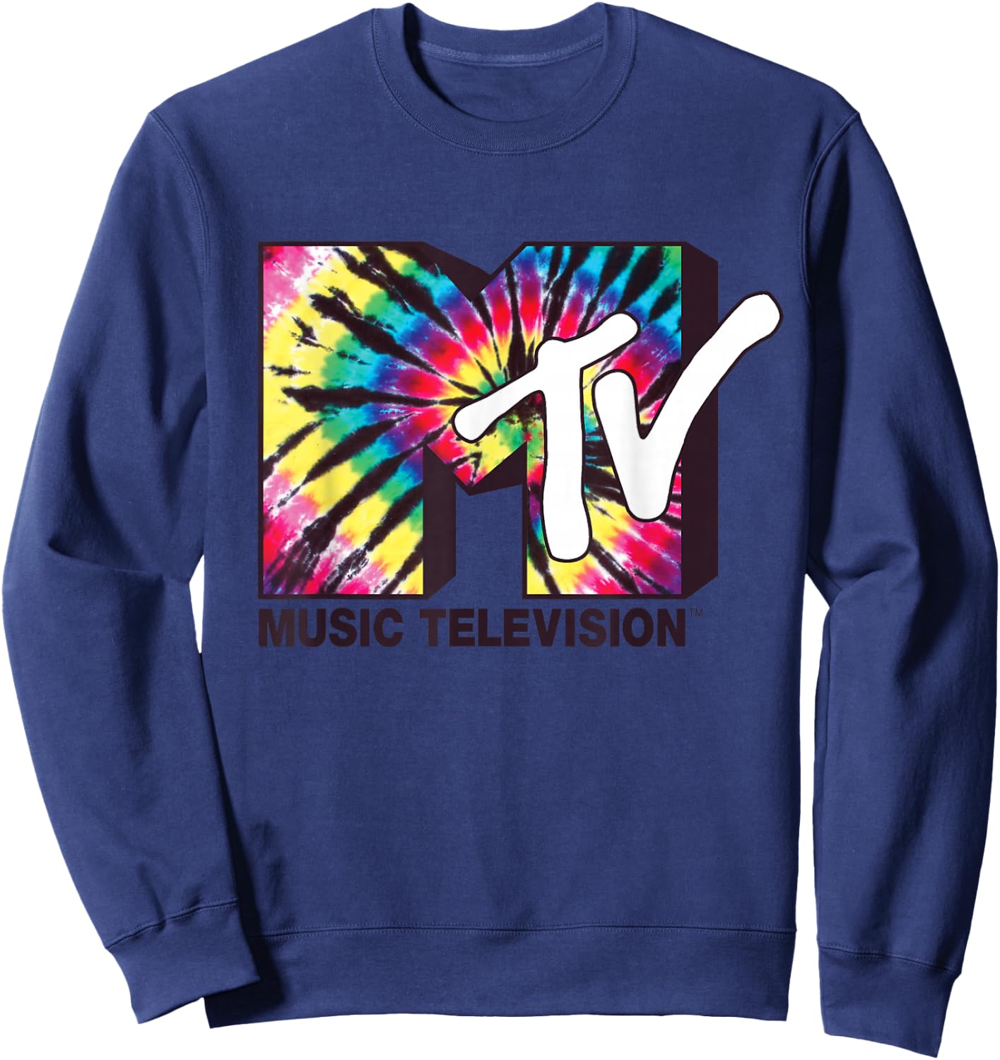MTV - Tie Dye Logo Sweatshirt - Sweatshirt | Navy