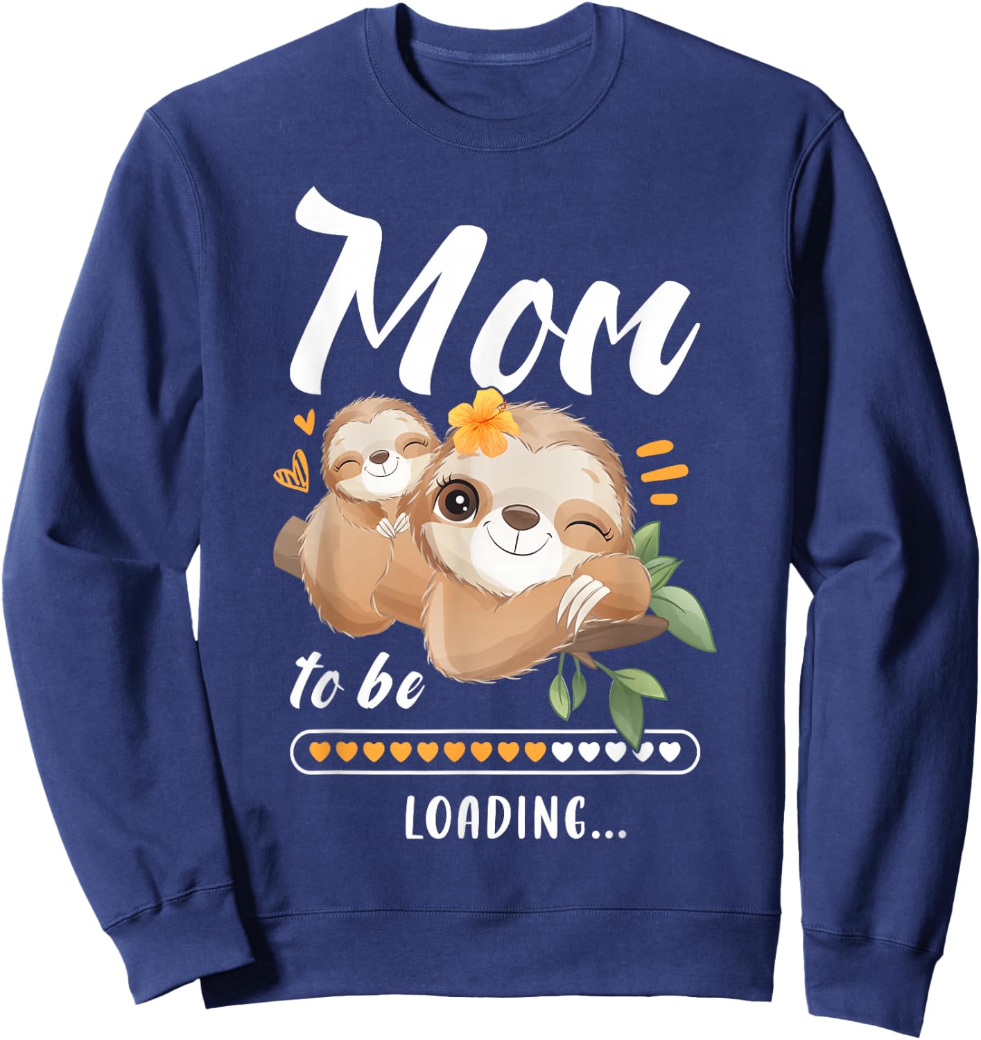 Mummy To Be Baby Announcement Sloths Sweatshirt - Sweatshirt | Navy