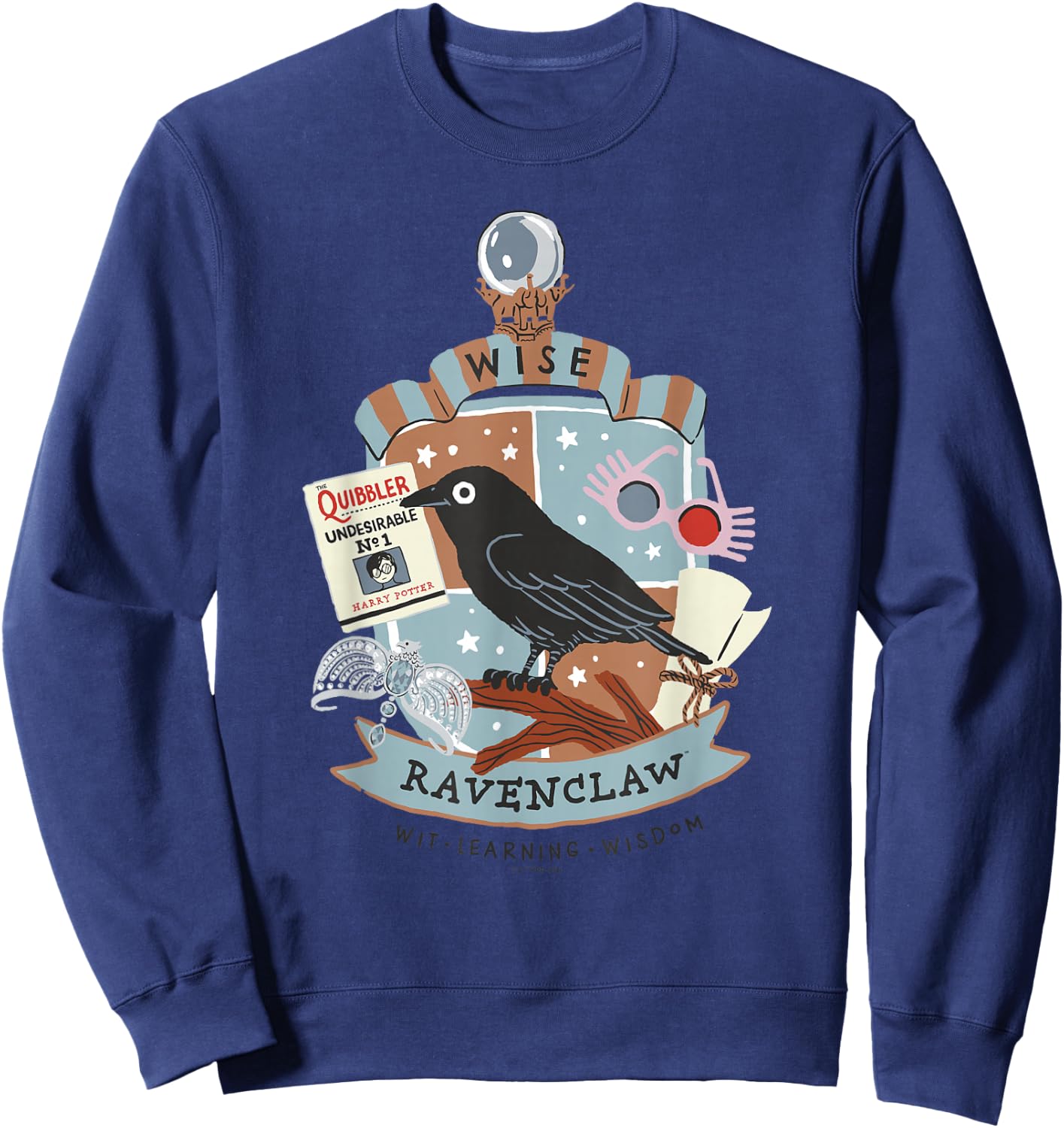 Harry Potter: Deathly Hallows 2 Wise Ravenclaw Badge Sweatshirt - Sweatshirt | Navy